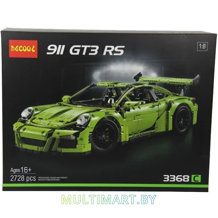 Конструктор Decool 3368C Суперкар Porsche 911 GT3 RS (2728 деталей)